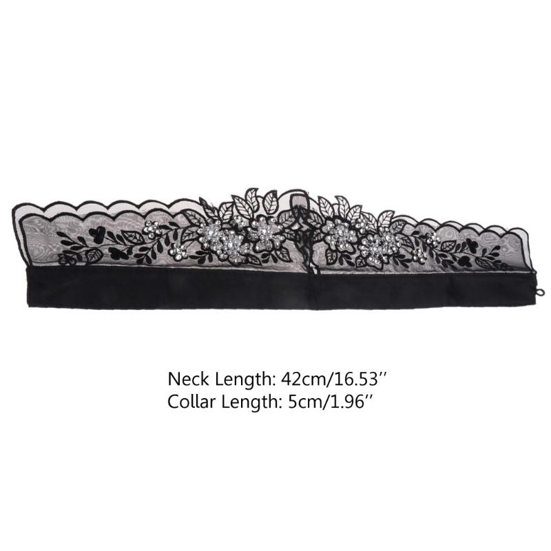 Chemisier à Faux Col en Dentelle Femmes Noir Blanc Revers Volants Col Montant Faux Col Femme Filles Col Amovible Accessoires Robe Lolita