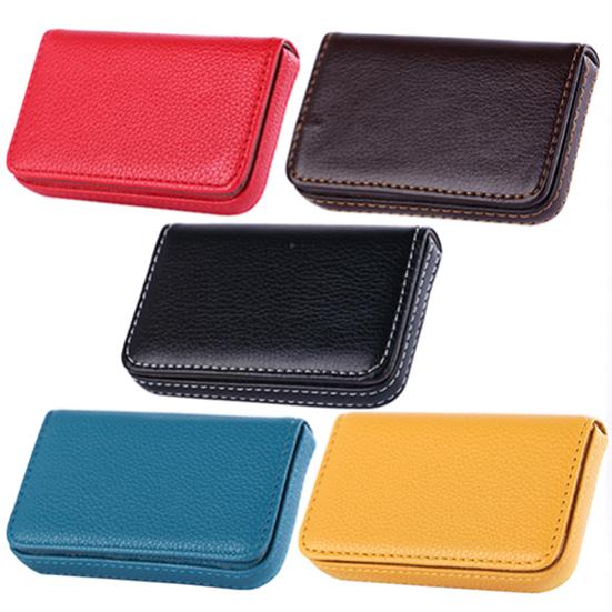 Faux Leather Magnetic Closure Business ID Name Pack Credit Card Holder Pocket Box