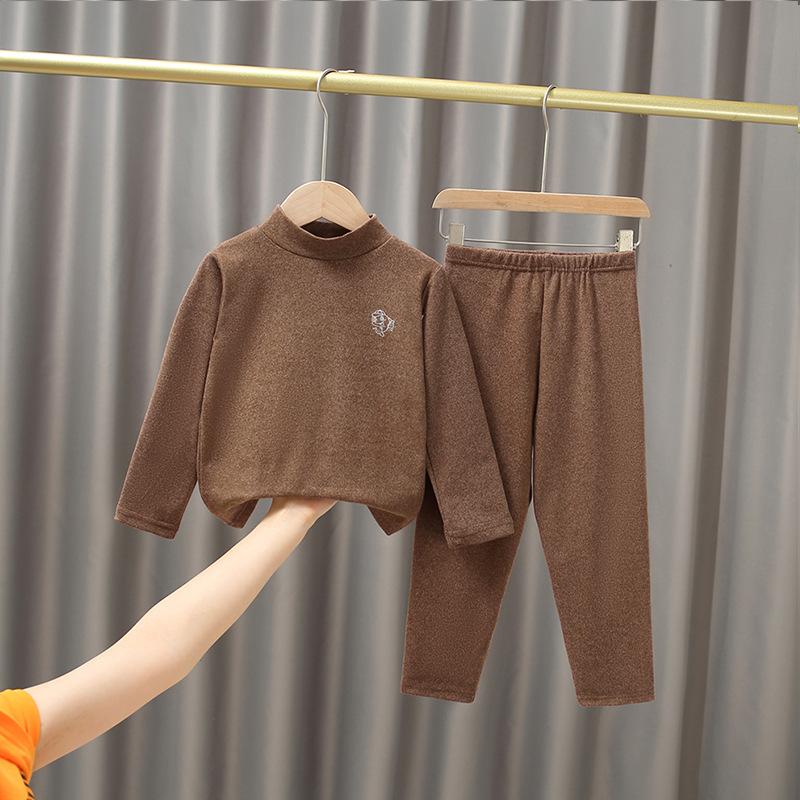 3-14 Years Kids Clothing Sets Autumn Winter Thermal Underwear Suit  Girls Boys Pajama Sets Teens Clothes No Trace Warm Sleepwear