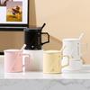 Mug Universal Drinking Water Cup with Lid Spoon Household Water Cup Office Ceramic Cup Breakfast Cup Milk Cup