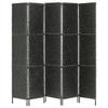5 Piece Black Room Divider 193 * 160 Cm Water Hyacinth