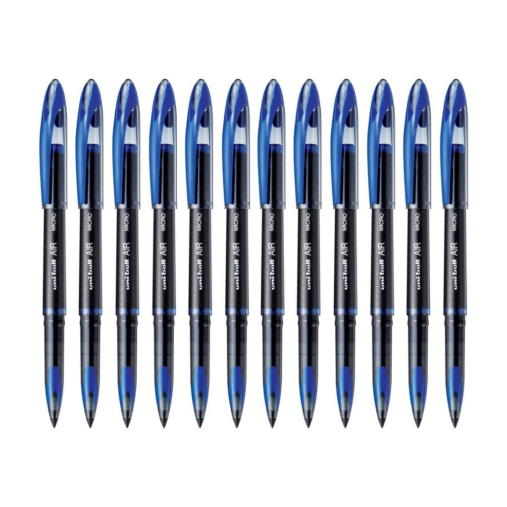 UNI-BALL Air Roller Ball Pen Set 0.5mm Blue Ink Smooth Writing Pack of 1 x 12 ball pen High-Quality Stationery