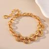 Damen 18 Karat Vergoldete Dicke Kette Geometrisch Rund Klobiges Armband Übertriebene Persönlichkeit Schmuck