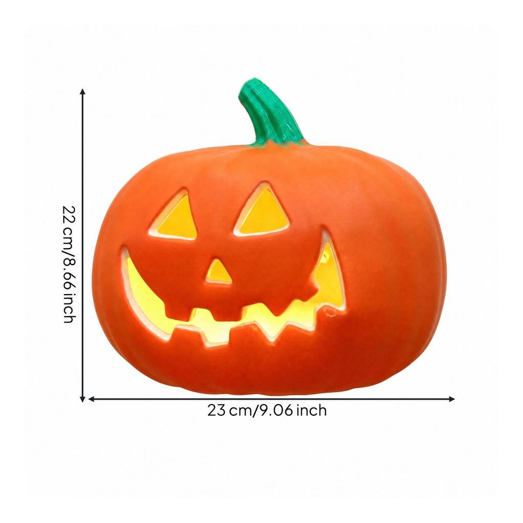 Halloween Pumpkin Lamp Orange Operated Light Decorative PVC JackO'Lantern for