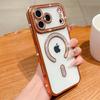 Bling Crystal Lens Film Transparent Case For iPhone 17 16 15 14 13 12 11 Pro Max Plus 17Air 16e Magnetic Wireless Charging Cover