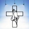 1Pc Vintage Praying Hands Metal Wall Art Black Cross Ora et Formose Inscription Rust Resistant Catholic Decor Christmas Easter Gift
