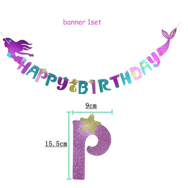 Birthday Party Set Mermaids Party Tableware Paper Cups Plate Latex Balloons Baby Shower Party Decor Kids Favors Party Supply