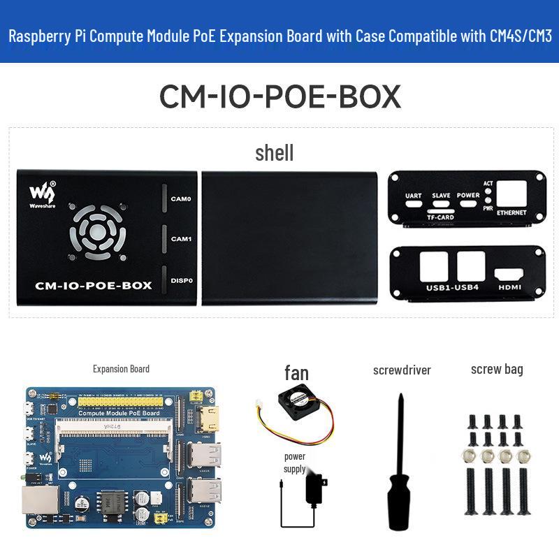 Raspberry Pi CM4S/CM3 Kit with Multi-Interface Expansion & PoE