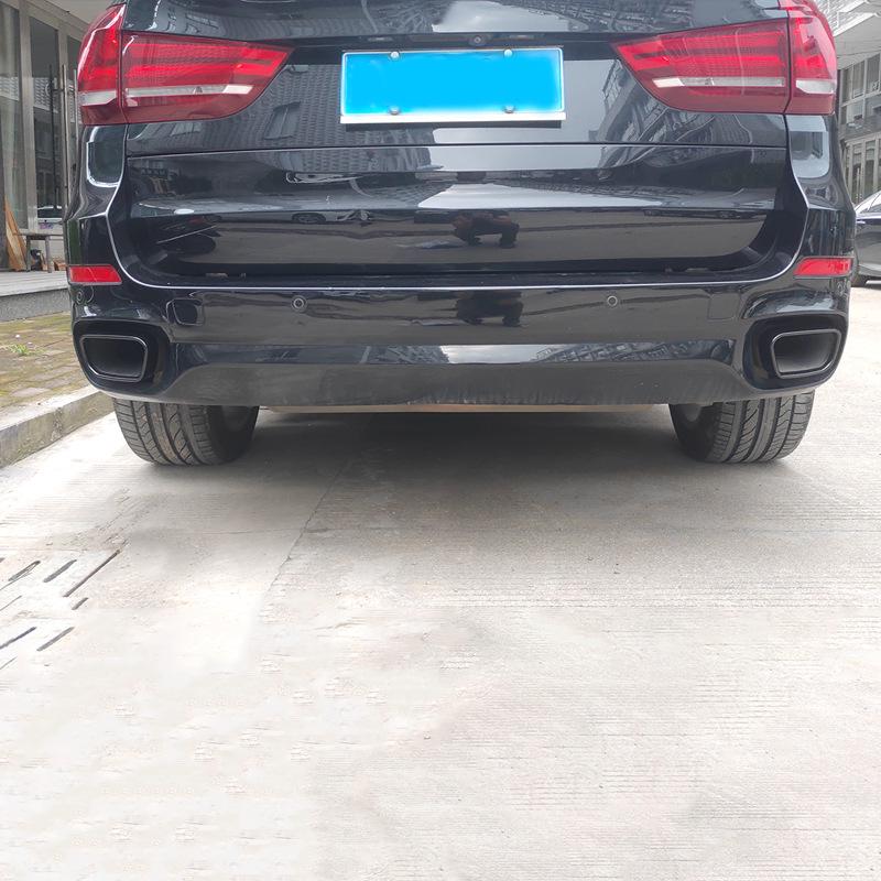 14-18 BMW X5 Dual Outlet Black Stainless Steel Exhaust Tailpipe Cover
