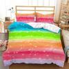Rainbow Gradient Duvet Cover Colorful Starry Sky Queen Bedding Set Microfiber Abstract Geometric Comforter Cover With Pillowcase
