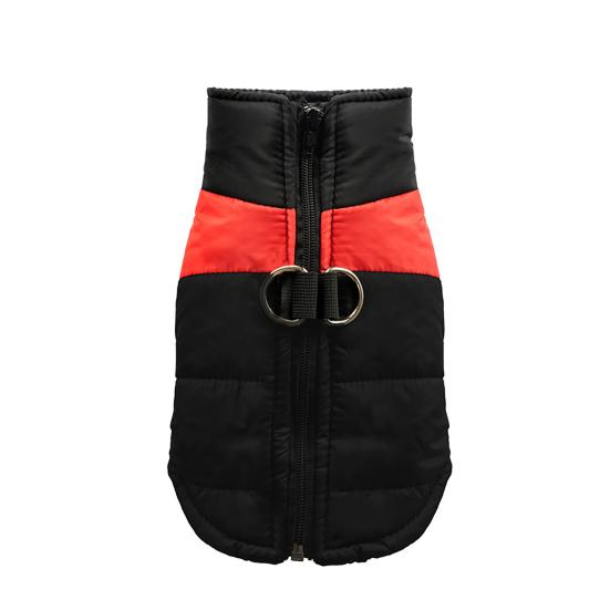 Winter Waterproof Dog Jacket Windproof Padded Pet Coat Warm Vest with Back Zipper D-rings for Small Medium Dogs Outdoor Strolls