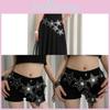 Vintage Punk Style Star Pu Leather Wide Waist Belt With Durable Buckle For Girls