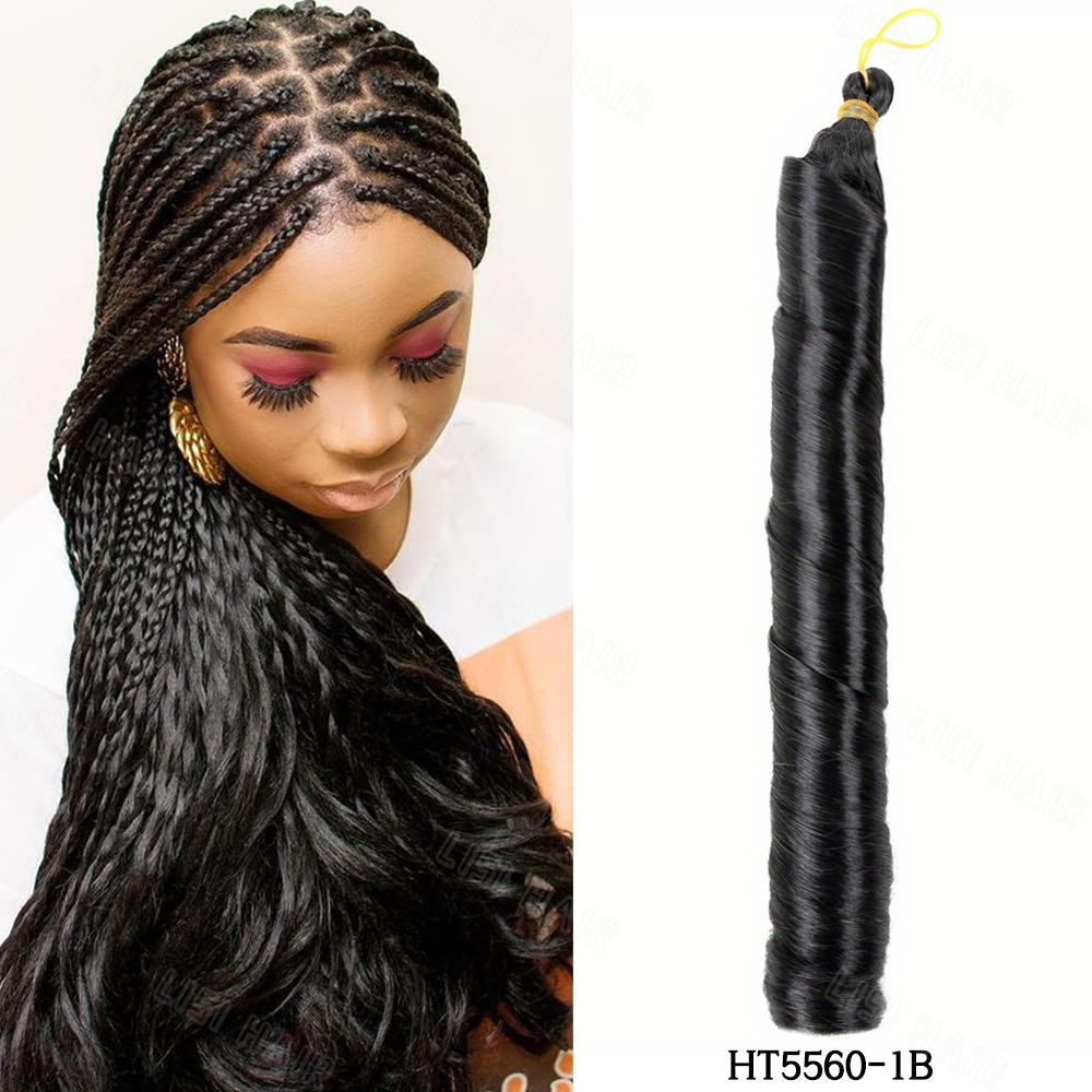 

MISS WIG Синтетические длинные косички боксерские косы Наращивание волос Естественно выглядящий свободный волнистый кудрявый парик для вязания крючком для женщин для косплея, для вечеринок 55cm