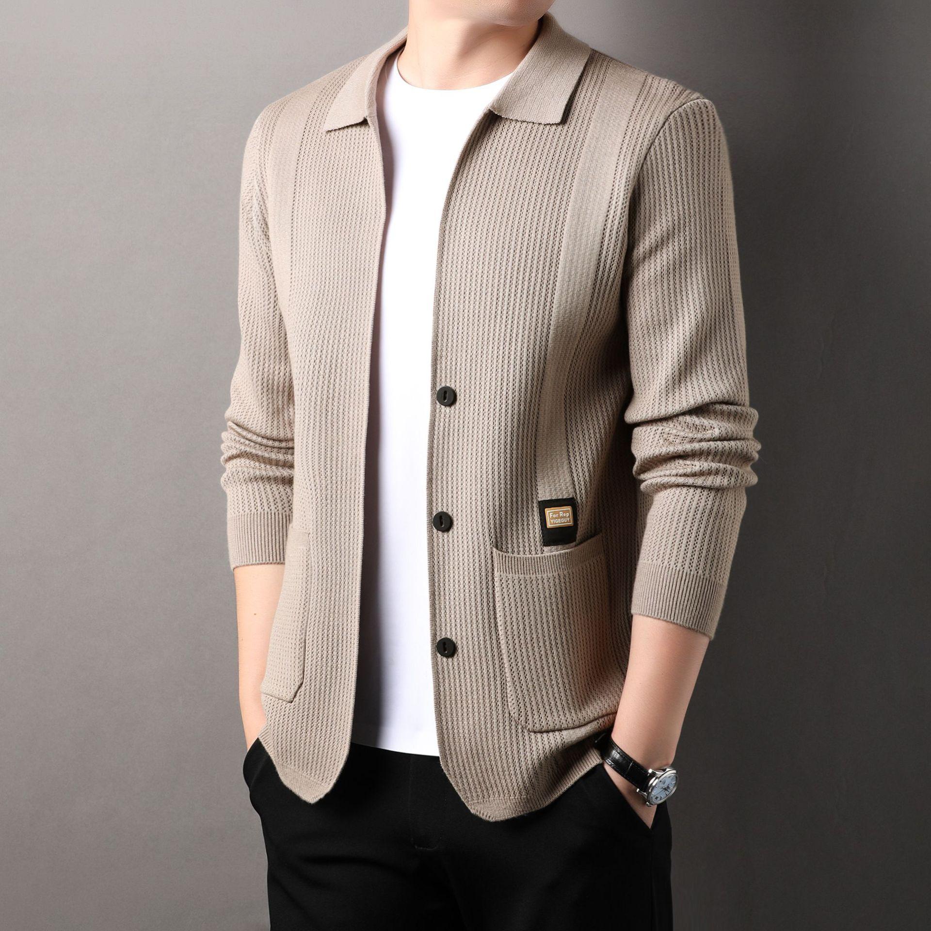 Men s Coat Autumn Trendy Long Sleeve Coat M