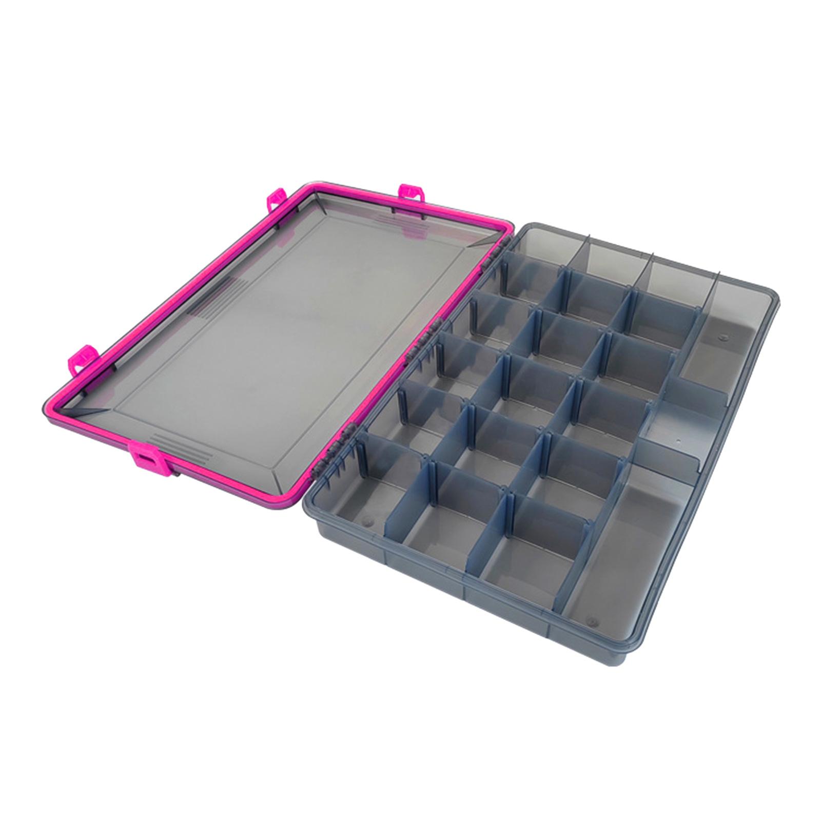 

Grids Fishing Tackle Box Water Proof Seal Fishing Tool Storage Box Lures Baits Storage Case with Adjustable Compartments розовый
