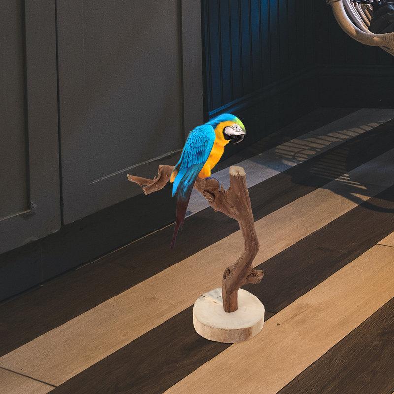 Parrot Perch Stand Wooden Strong Stable Base Bird Training Perch Indoor Desktop Parrot Standing Rack Bird Training Stand