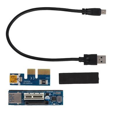 PCI-E 1X Verlängerungskabel Riser-Karte Strom USB Extender 30cm Schwarz