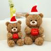 Santa Hat Teddy Bear Plush Toy Cute Cartoon Children Girls Holiday Gift Doll