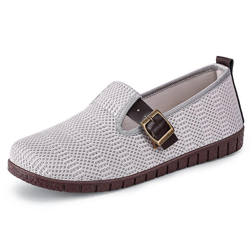 Old Beijing Cloth Shoes Women's Summer New Fly-woven Breathable One-pedal Women's Shoes Soft Soles Not Tired Mother Shoes