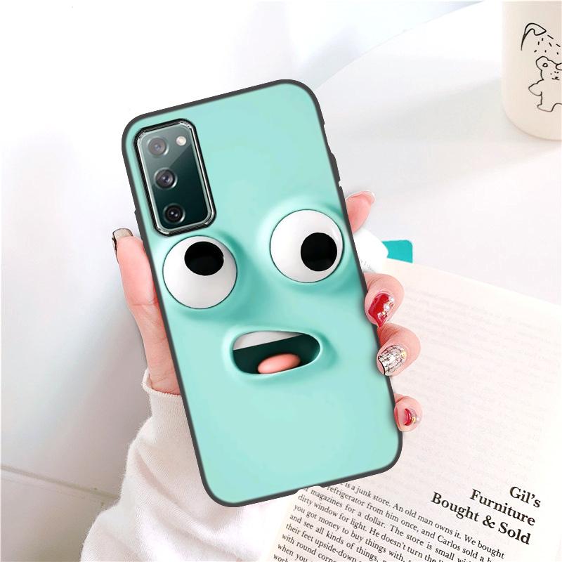 

Чехол для телефона с улыбкой и лицом для Samsung S22 S21 Ultra S20 Plus, забавные чехлы для Samsung S20 FE S10 S9 S8 Note 20 10 9 8, чехол Funda Samsung S20 FE