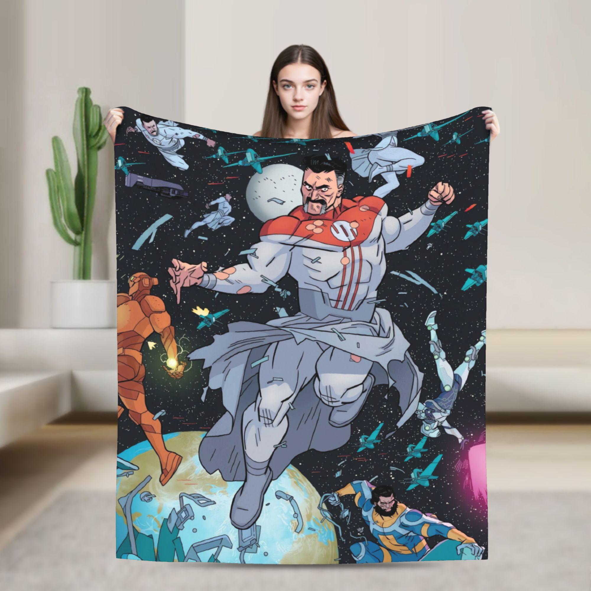 Omni-Man And Thragg Galaxy Blanket invincible Travel Office Flannel Throw Blanket For Living Room Soft Warm Quality Bedspread 130x150cm