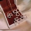 925 Silver Lucky Clover White Zircon Set Clover Ring Stud Earrings Ladies Creative Jewelry Gift Party Birthday