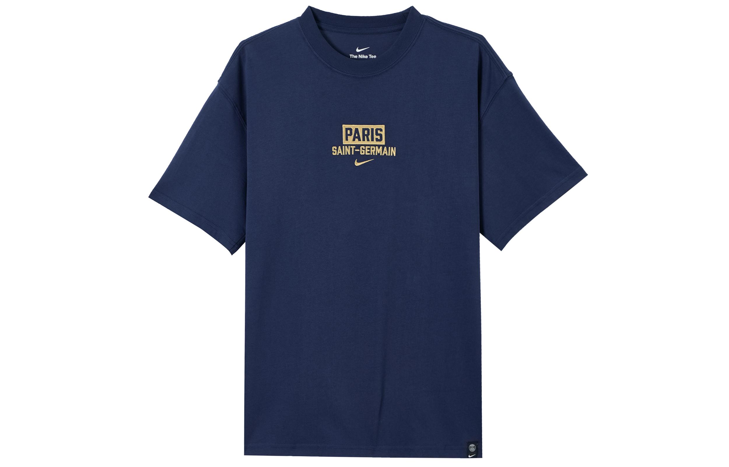Nike T Shirts Men s Dark Blue Crew Neck Moderate Straight Fit HF0847-410 XXL