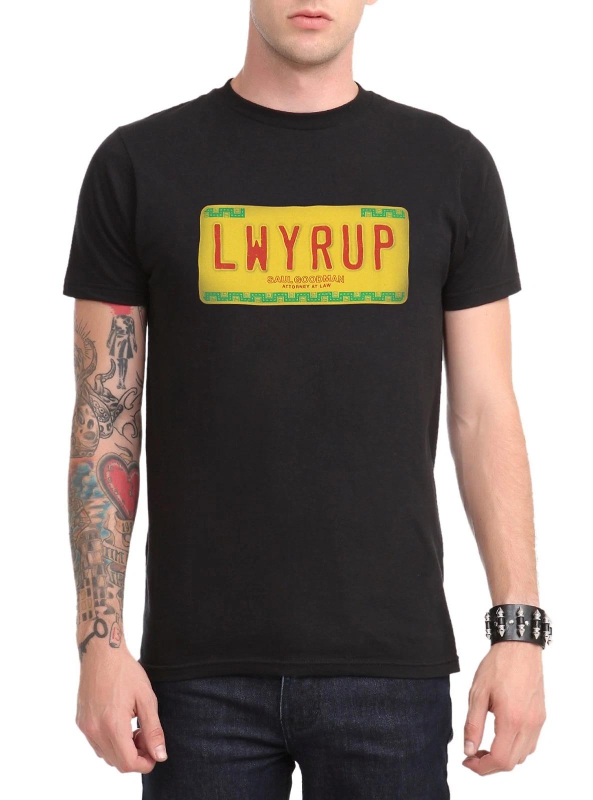 

Better Call Saul! Breaking Bad LAWYER UP LWYRUP LICENSE PLATE 100% Cotton T-shirt Mens Tees Top Licensed XL