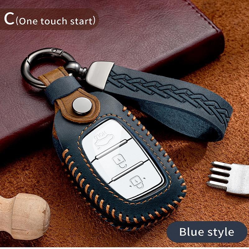 

For Hyundai Ix35 I40 I20 I10 Tucson Elantra Creta Sonata Ioniq Accent Creata Smart Remote Fobs Cover Car Key Case синий