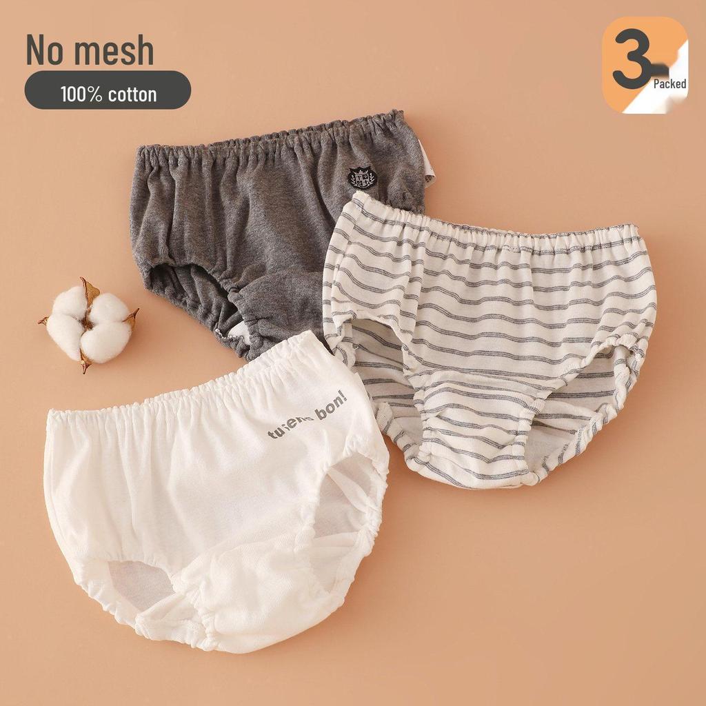 3-Pack Boys' Four Seasons Cotton Briefs - Breathable, No-Pinch Student Underwear