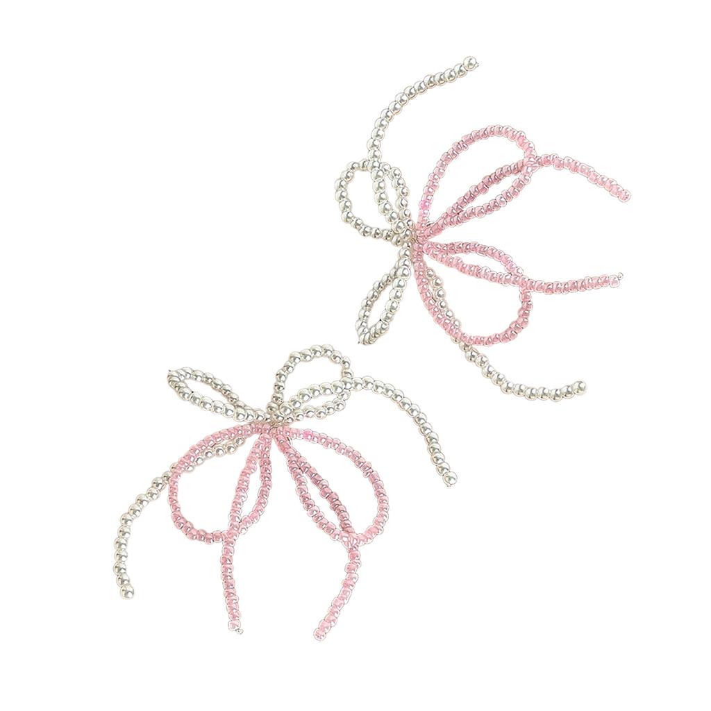 Elegant Pearl Bowknot Shoe Buckle Ornament for Jewelry Making Keychain Earrings Shoe Clip DIYs Crafts Bag Accessories
