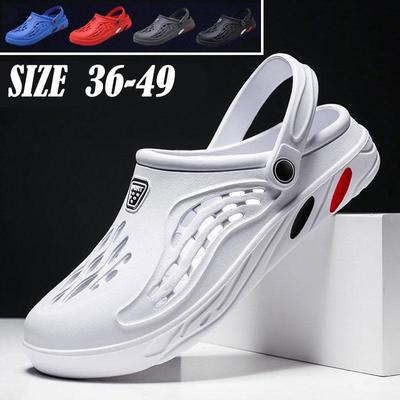 Summer Men Sandals Light EVA Mens Casual Shoes Hole Shoes Clogs Lovers Home Garden Outdoor Male Beach Flat Slippers