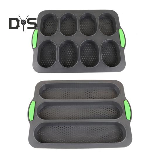 Silikonowa forma do chleba nieprzywierająca, spożywcza, bagietka, blacha do pieczenia ciast z otworami odpływowymi do domowej kuchni, piekarni, bułek do burgerów, ciasteczek kanapkowych