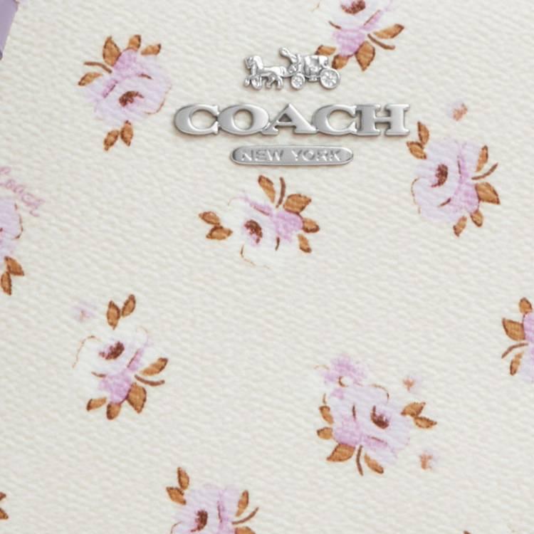 Coach Jamie 20 Floral Print Logo Coated Canvas Camera Bag Women Shoulder Bag Beige Purple CBA70-SVCAH
