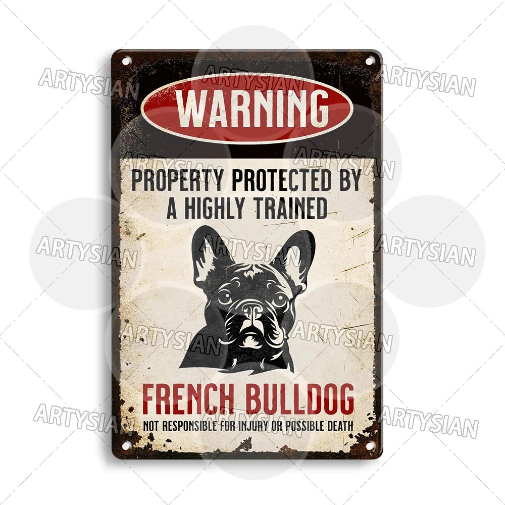 Beware Of Dog Warning Metal Sign German Shorthaired Pointer Aussie Dachshund Labrador Doxie Bulldog Dobermann Pyrenees Shiba Pug