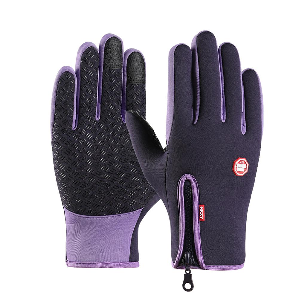 Winter Cycling Gloves Unisex Hiking Touchscreen Anti-slip Zipper Windproof Water-repellent Commuter Thermal Men Women Gloves