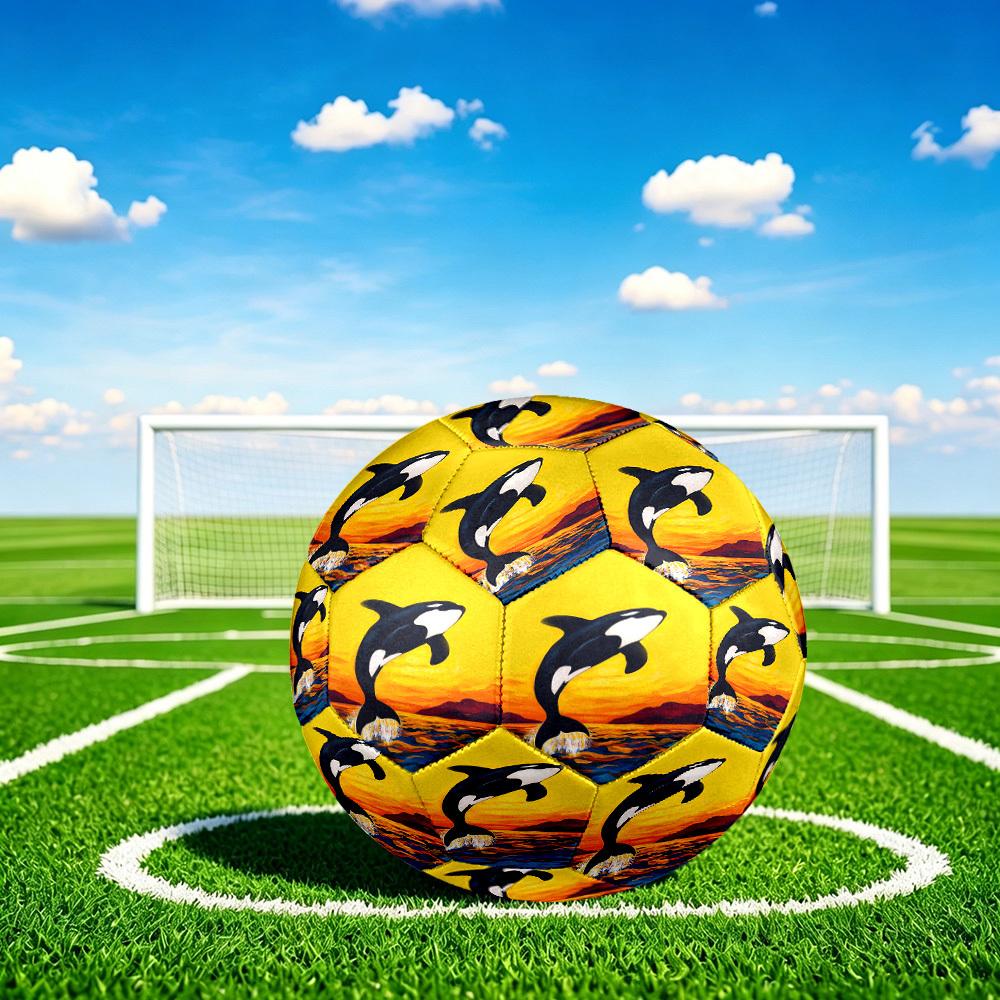 1pc Orca Sunset Size 5 Soccer Ball Professional Match Training Football Indoor &Outdoor Sports Ball Lightweight Durable C65116