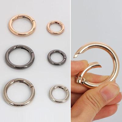 Metal Round Single Ring Buckle Hook Keychain - Bags & Luggage Accessories