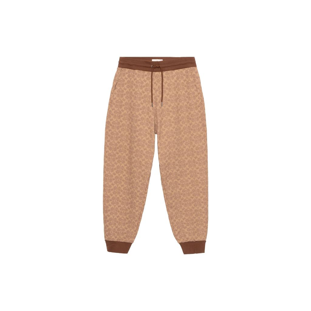Coach SS23 Patterned Knit Casual Sweatpants Women bottoms Khaki CG771-RYU