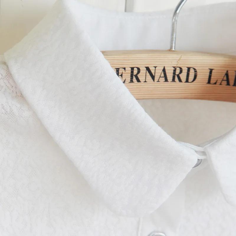 Women's Cotton Fake Collar All-Match Solid Shirt False Collar Lapel Shirt Blouse Top Detachable Collar Female Clothes