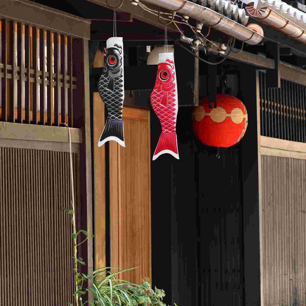 5 Pcs Decoration Carp Streamer Flag Poles Japanese Windsock Swordfish Koinobori