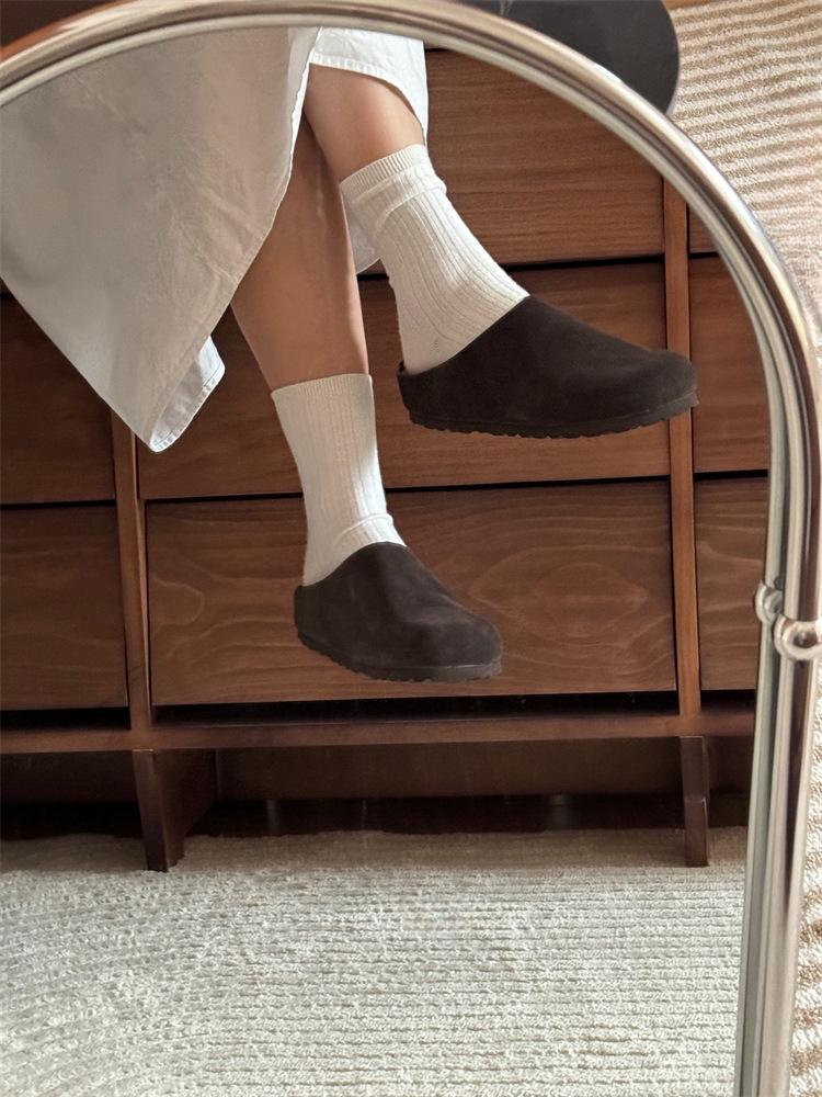 Birken shoes pure original Sangpo 25 autumn and winter new Muller retro ugly cute thick-soled bag head Birken shoes slippers women's outer wear