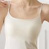 Dámská tílka s vestavěnou podprsenkou Polstrovaná Bez rukávů Na tenká ramínka Camisole topy Dvojitě podšité Letní Na večer Základní Cami trička