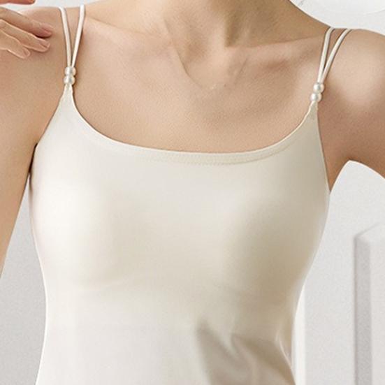 Dámská tílka s vestavěnou podprsenkou Polstrovaná Bez rukávů Na tenká ramínka Camisole topy Dvojitě podšité Letní Na večer Základní Cami trička