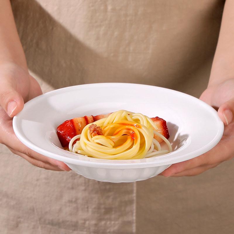6-Piece Pure White Ceramic Plate Set: Straw Hat, Soup, Western, and Creative Fruit Plates