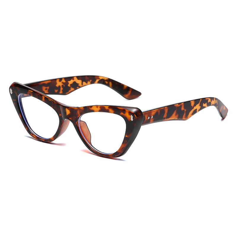 4702 Personalized Cat'S Eye Retro Sunglasses 2024 Fashionable Rice Nails Plain And Thin Glasses, Fashionable Street Sunglasses
