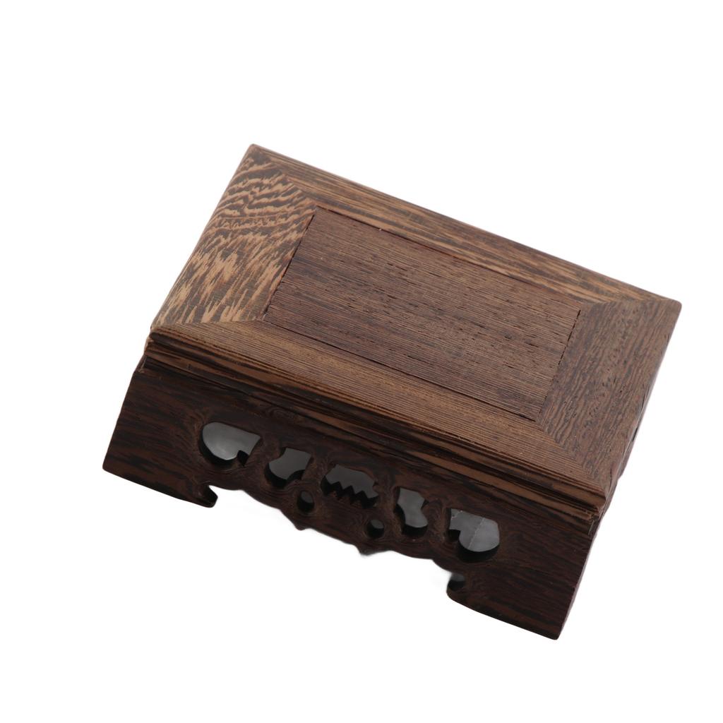 Buddha Statue Ornament Base Wooden Flower Pot Stand Durable Square Vase Fish Tank Display Tray