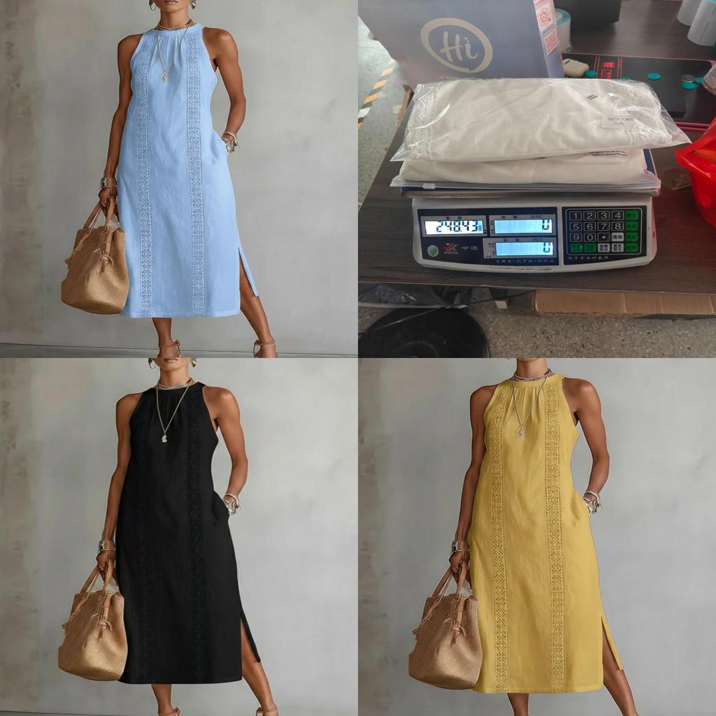 Polyester A Line Sleeveless Dress For Summer Vacation Casual Wear