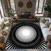 Tuniu Black White Geometric Rug Modern Home Floor Carpet Mat Room Decor