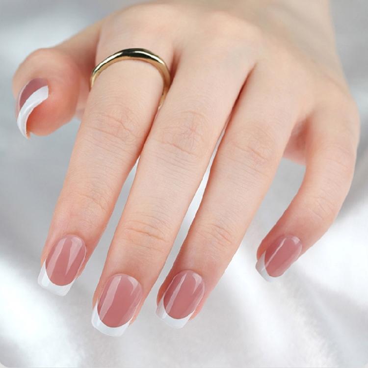 

30 Pcs White French Tip False Nail Short Press On Nail Simple Full Cover Stick on Nail Manicures Supplies 1